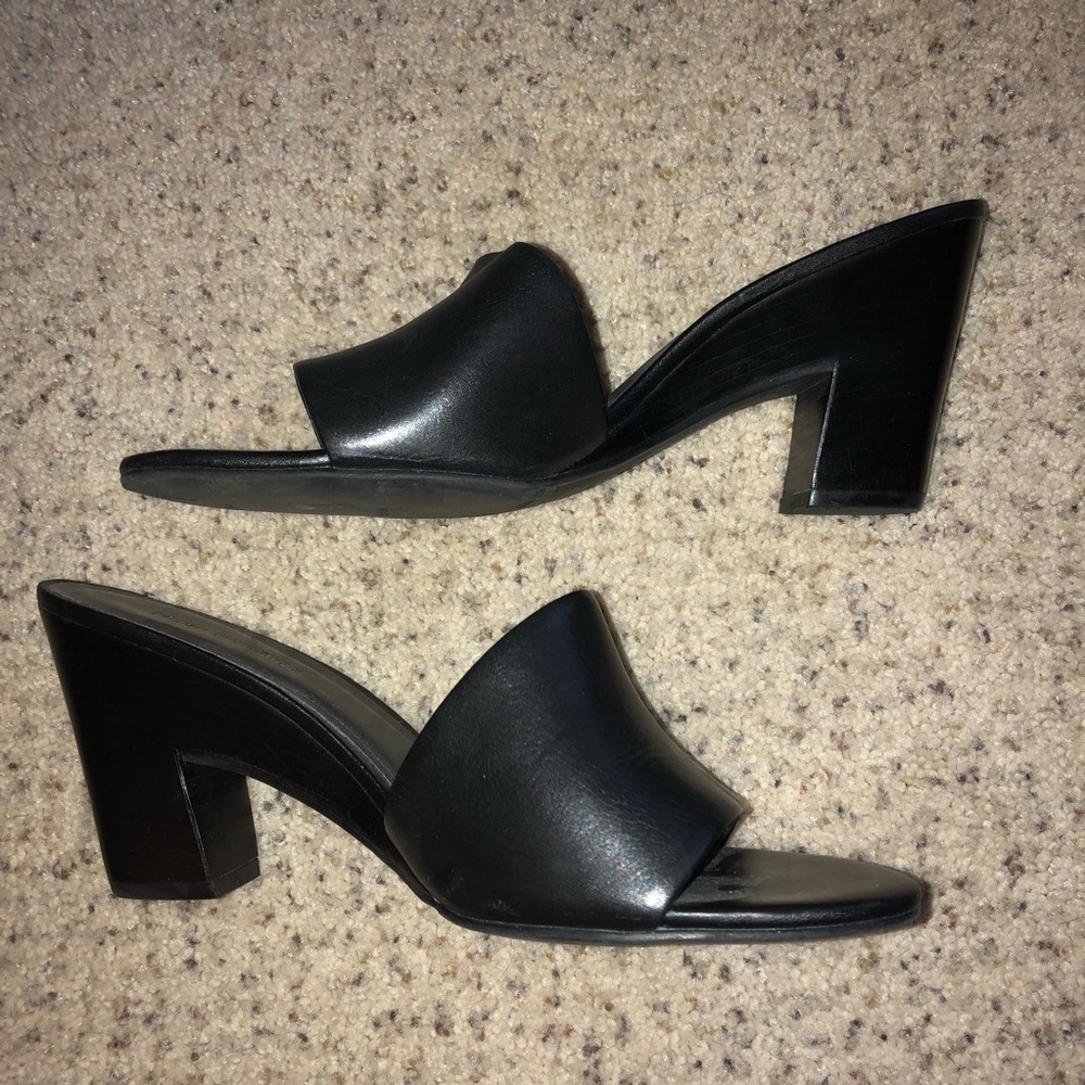 Black Heeled Mules